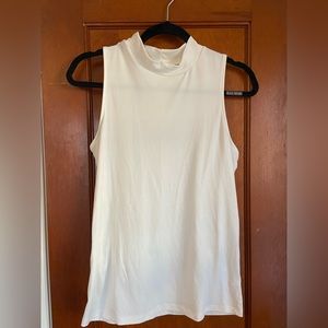 White Turtleneck Tank